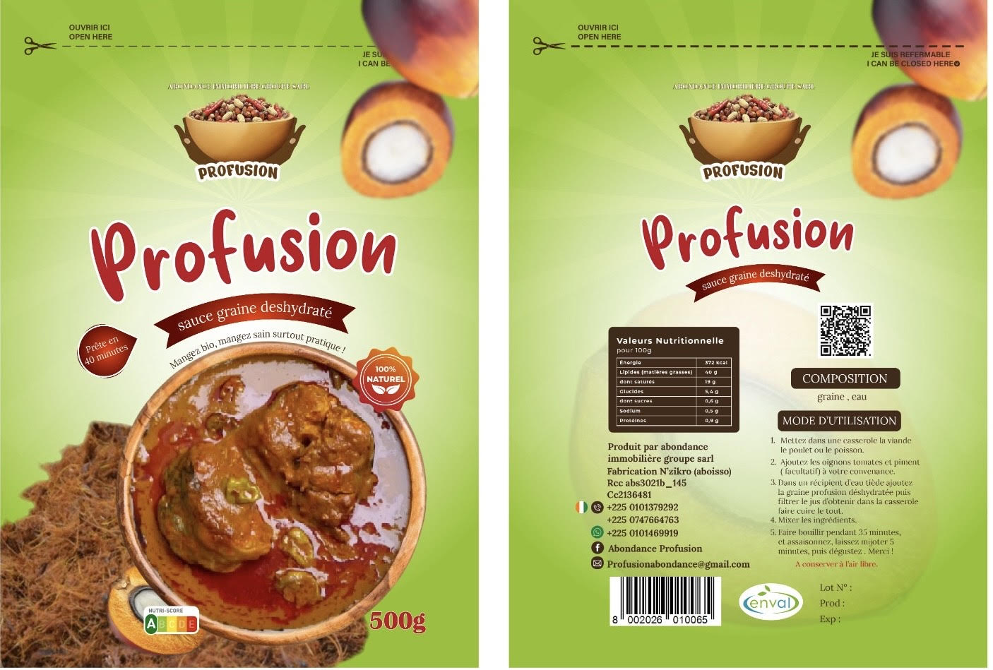PROFUSION — Dehydrated Palm Fruit Pulp Sauce Graine Déshydratée · Banga Soup · Ofe Akwu